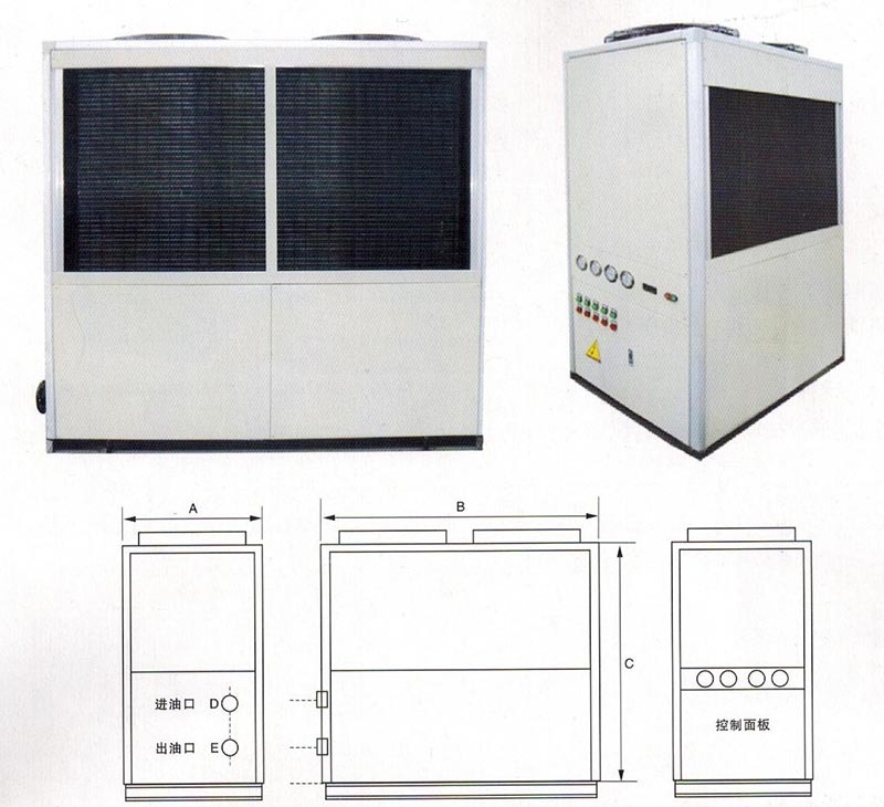 LYD500-1200油冷机的外形尺寸图 LYD500-1200油冷机的外形尺寸图